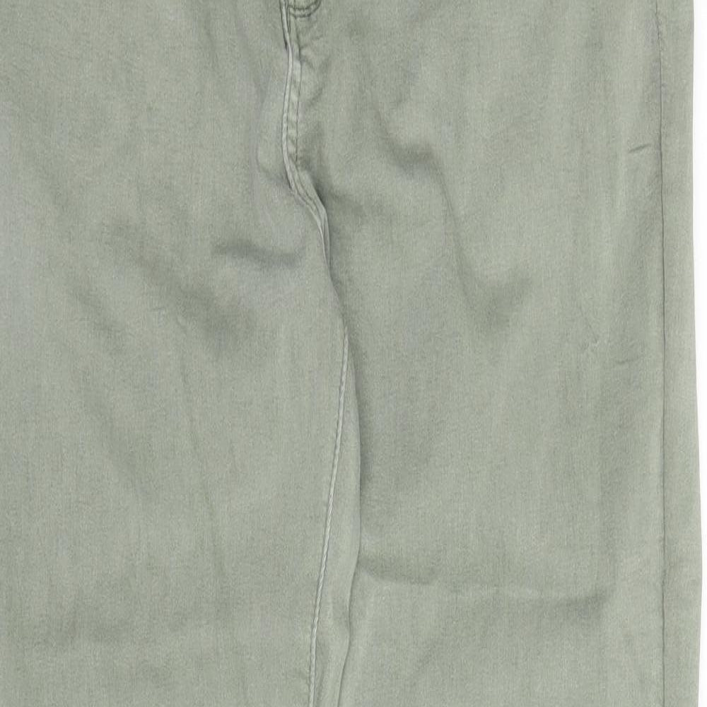 Goodie Womens Green  Cotton Chino Trousers Size 18 L28 in Regular Zip