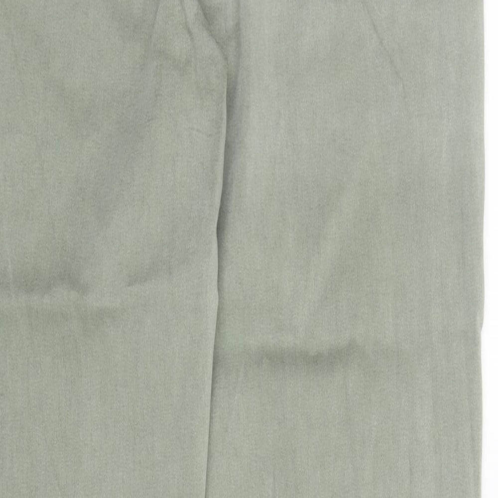 Goodie Womens Green  Cotton Chino Trousers Size 18 L28 in Regular Zip
