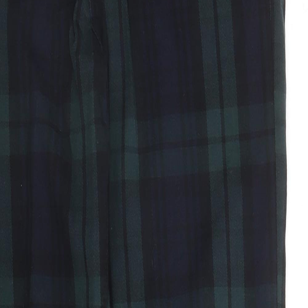 River Island Womens Green Plaid Cotton Carrot Trousers Size 8 L27 in Regular Zip