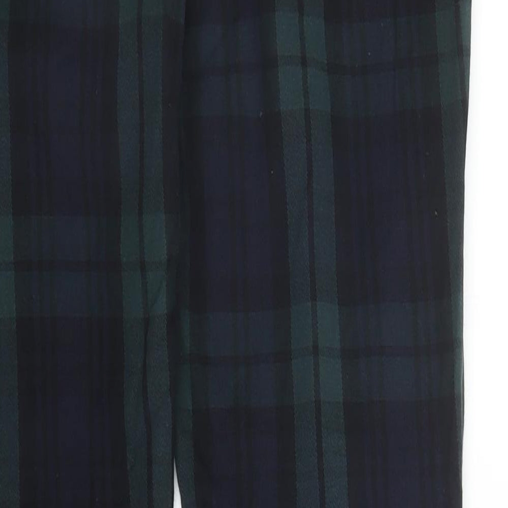 River Island Womens Green Plaid Cotton Carrot Trousers Size 8 L27 in Regular Zip