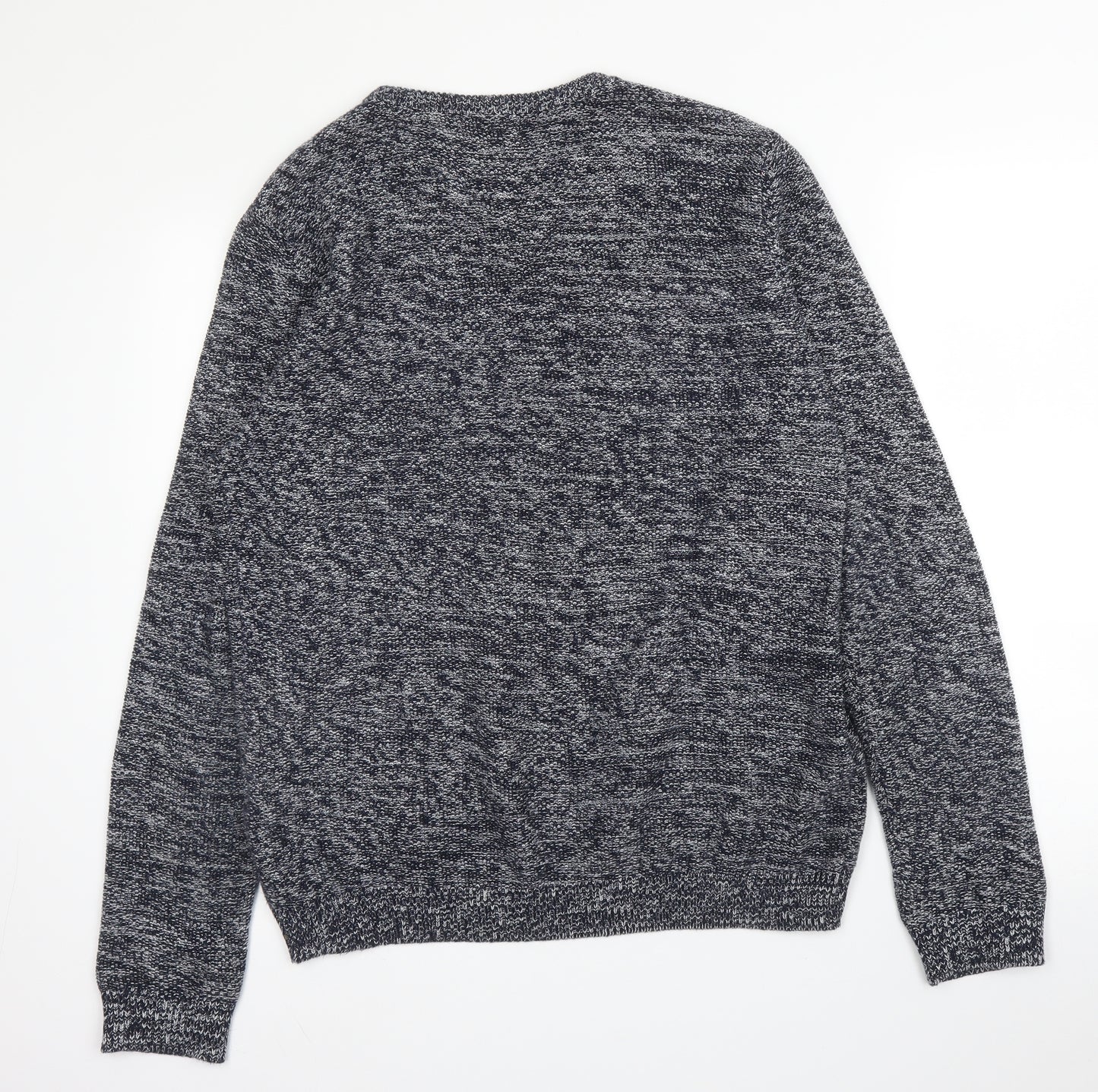 Reiss Mens Grey Round Neck  Cotton Pullover Jumper Size S