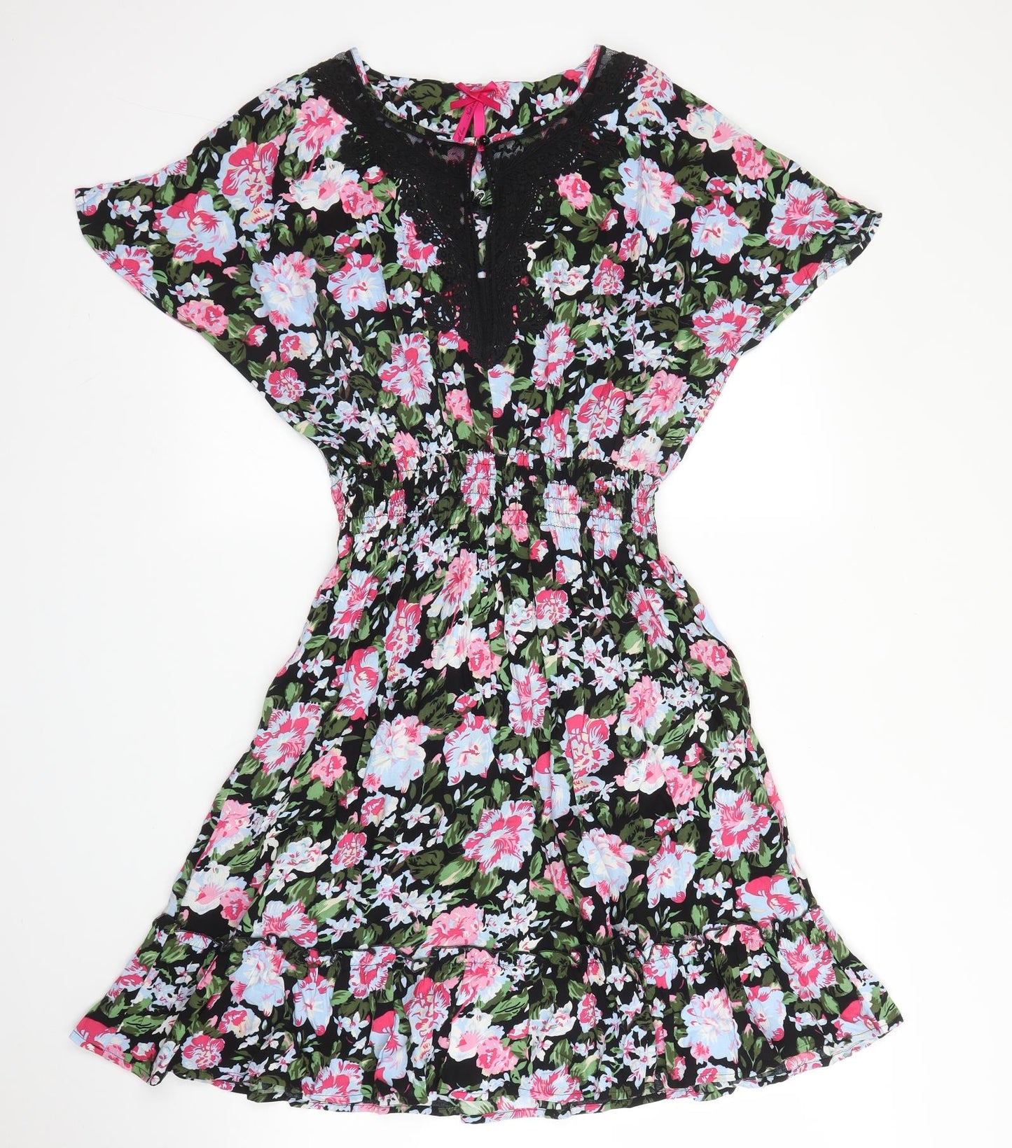 NEXT Womens Pink Floral Viscose A-Line  Size 10  Round Neck