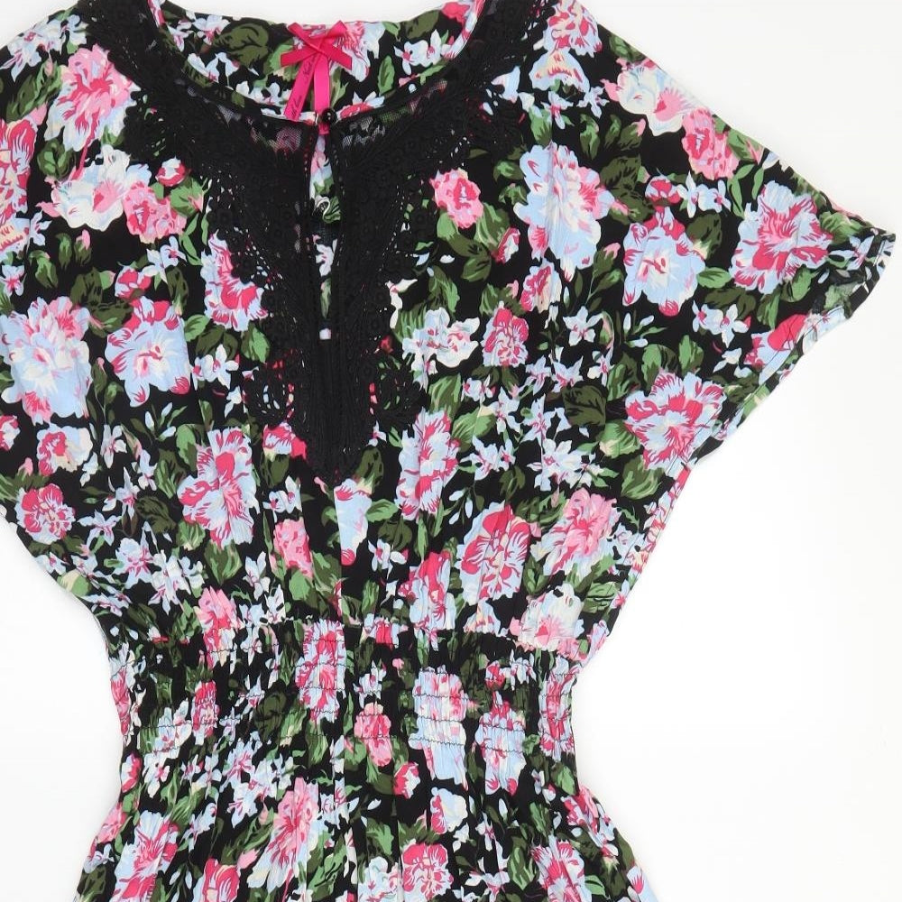 NEXT Womens Pink Floral Viscose A-Line  Size 10  Round Neck