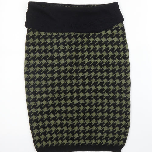 Takara Womens Green Houndstooth Acrylic Bandage Skirt Size M