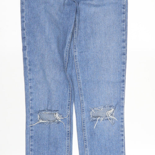 ASOS Mens Blue  Cotton Straight Jeans Size 23 in L32 in Regular Zip
