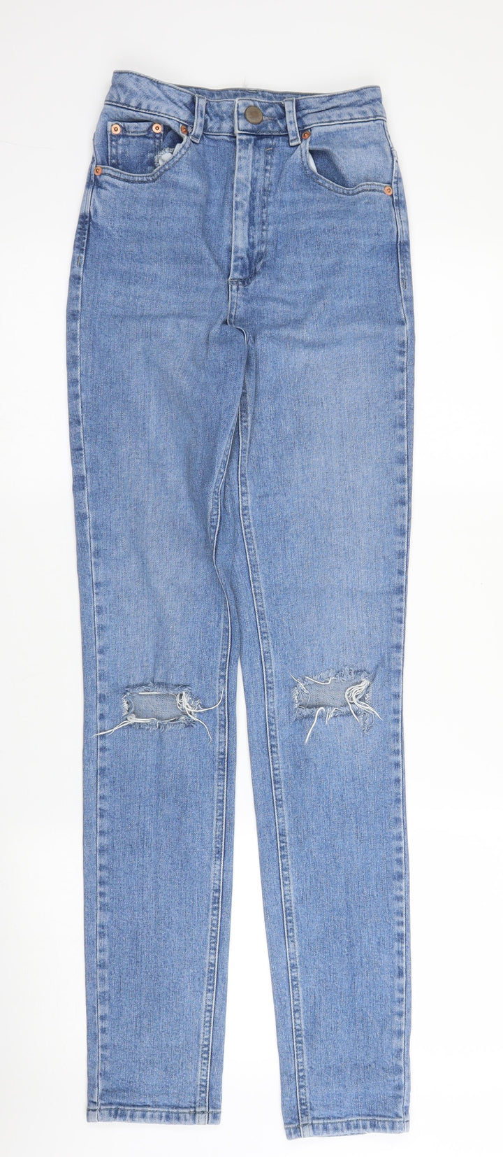 ASOS Mens Blue Cotton Straight Jeans Size 23 in L32 in Regular Zip
