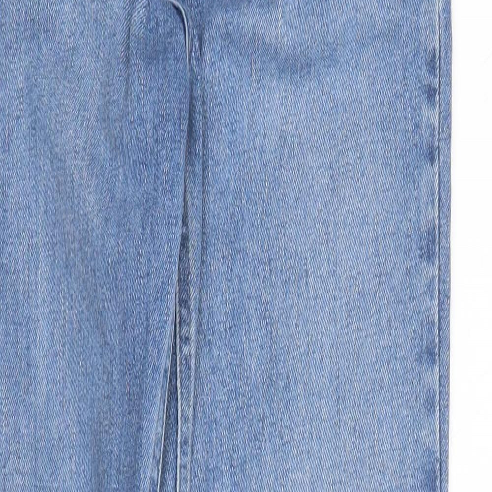 ASOS Mens Blue  Cotton Straight Jeans Size 23 in L32 in Regular Zip