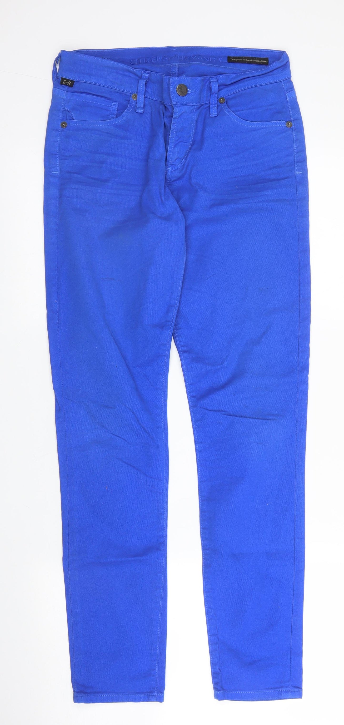 Citizens of Humanity Mens Blue  Cotton Chino Trousers Size 26 in L29 in Regular Zip