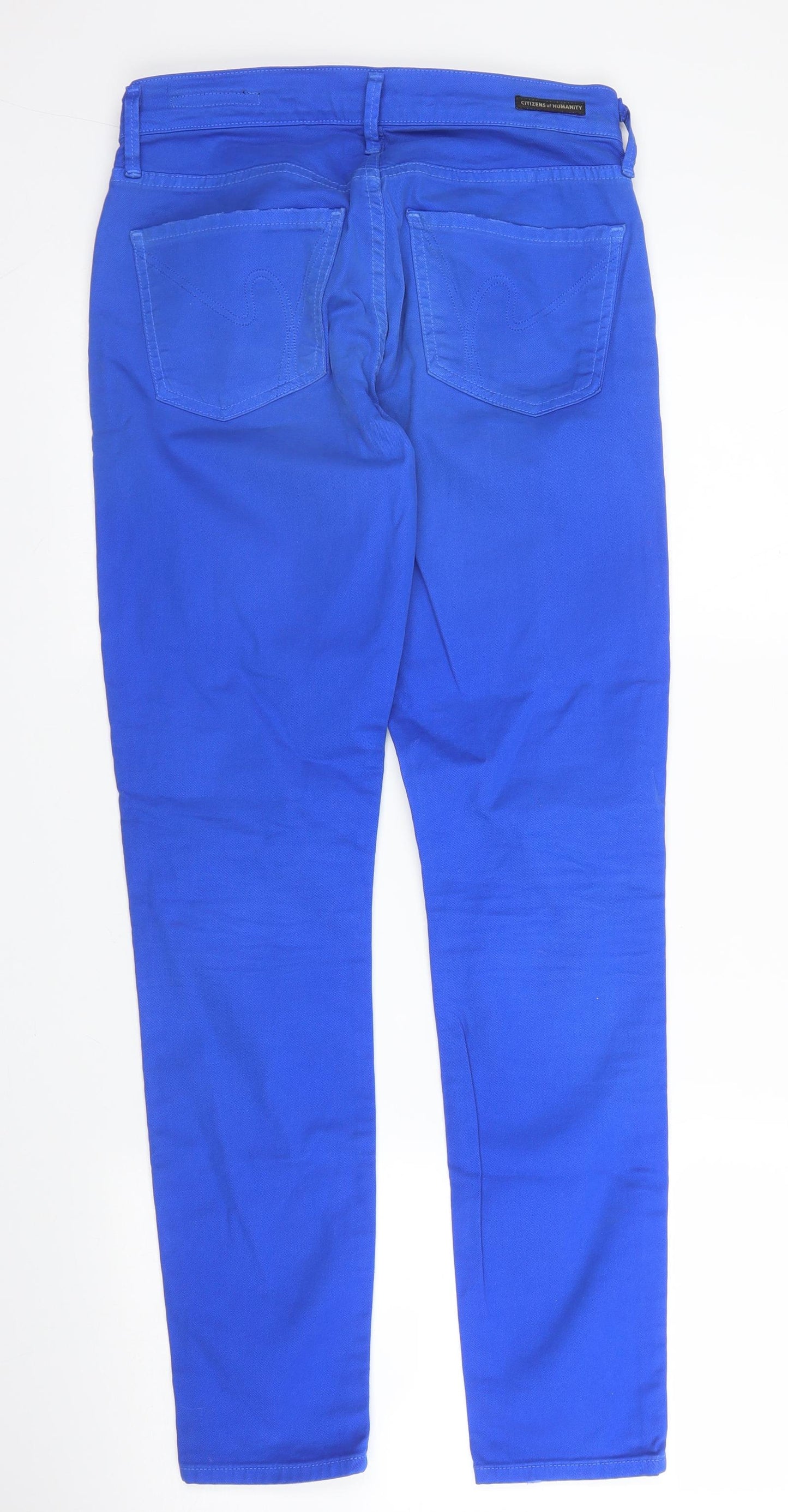 Citizens of Humanity Mens Blue  Cotton Chino Trousers Size 26 in L29 in Regular Zip