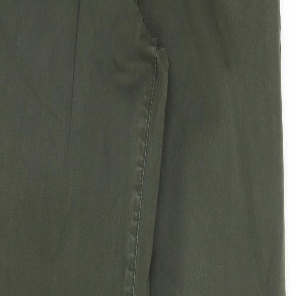Papaya Womens Green  Cotton Chino Trousers Size 10 L30 in Regular Zip