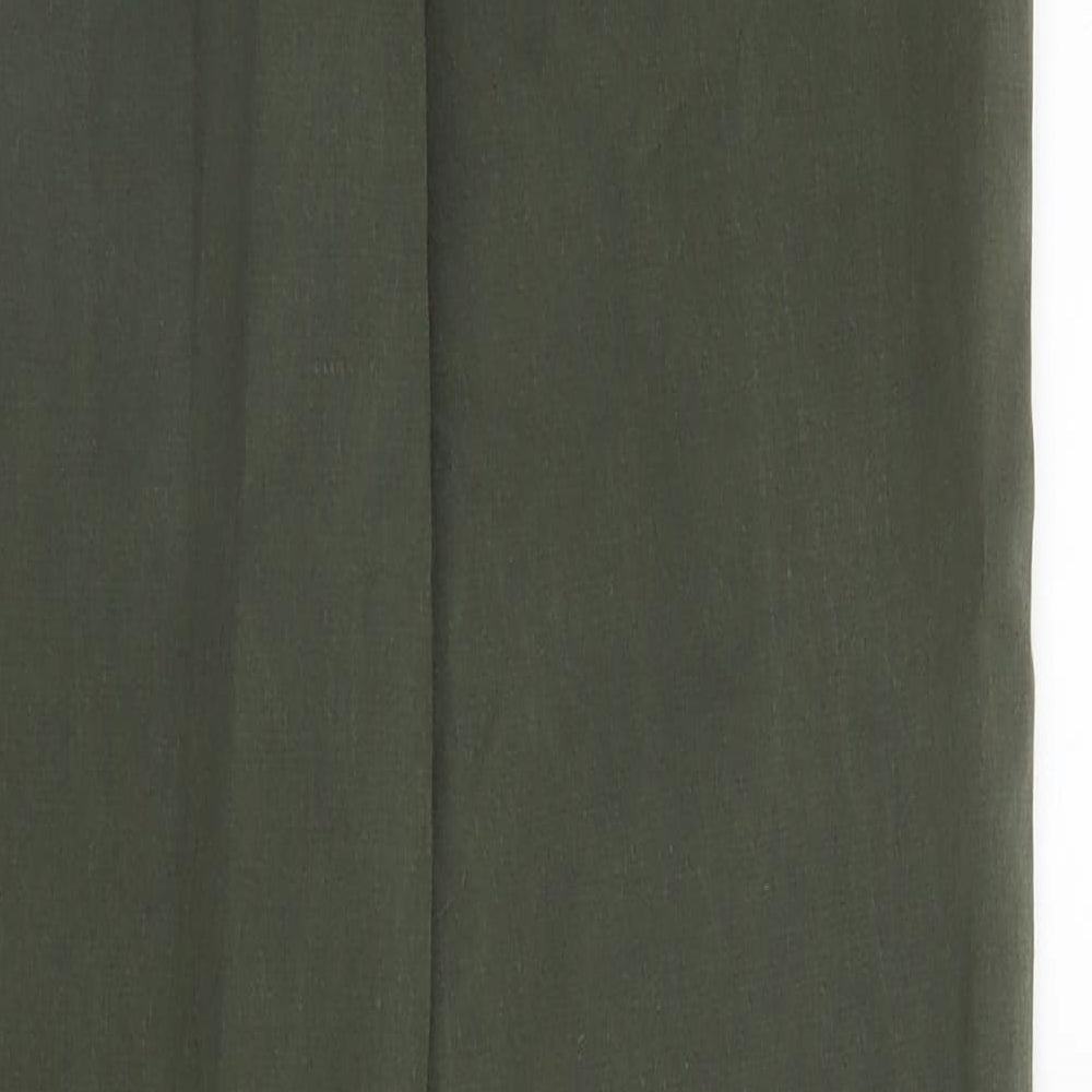 Papaya Womens Green  Cotton Chino Trousers Size 10 L30 in Regular Zip