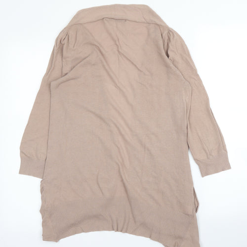 NEXT Womens Beige V-Neck  Cotton Cardigan Jumper Size 10