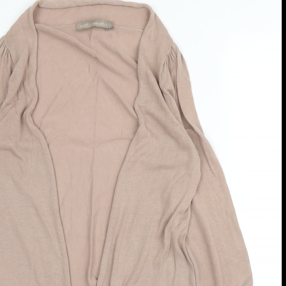 NEXT Womens Beige V-Neck  Cotton Cardigan Jumper Size 10