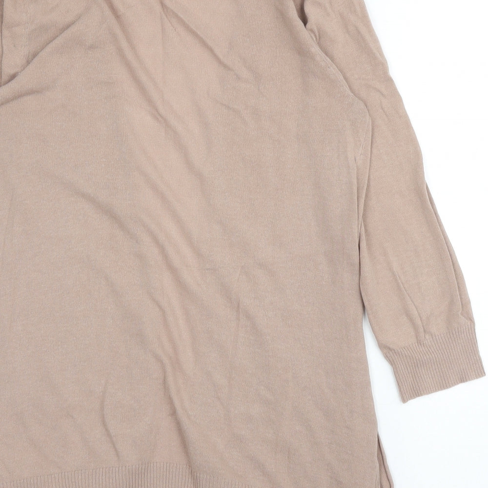 NEXT Womens Beige V-Neck  Cotton Cardigan Jumper Size 10
