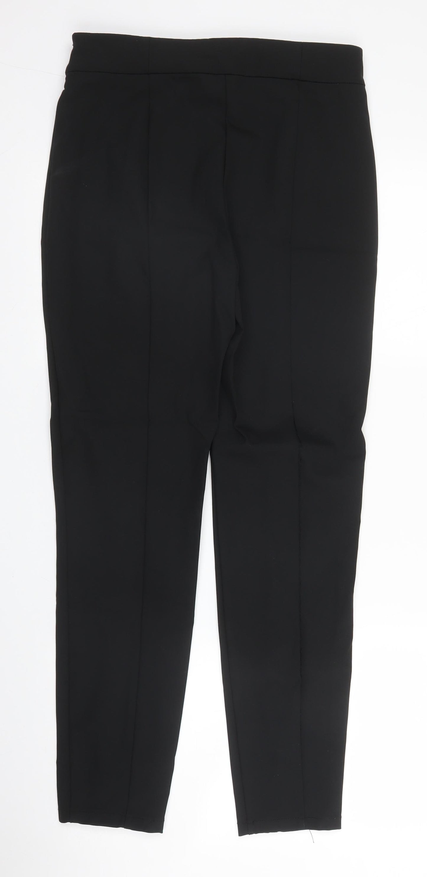 River Island Womens Black  Nylon Carrot Trousers Size 12 L25 in Regular