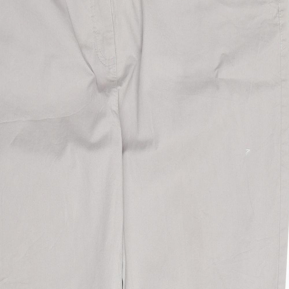 Canda Mens Grey  Cotton Chino Trousers Size 40 in L28 in Regular Zip