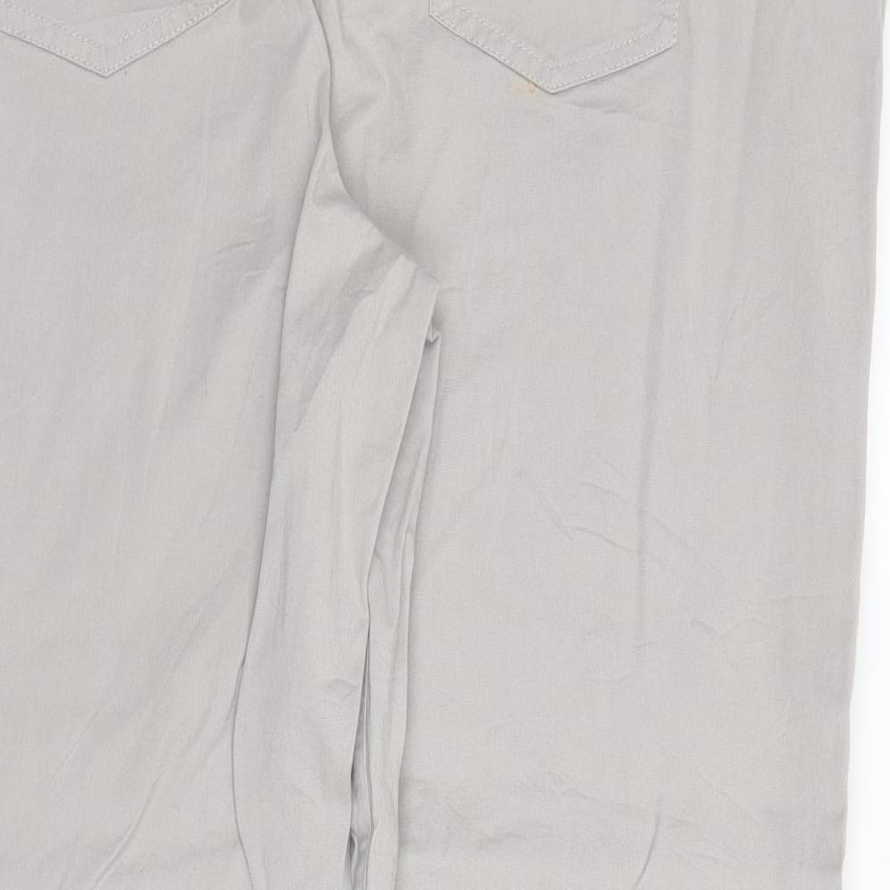 Canda Mens Grey  Cotton Chino Trousers Size 40 in L28 in Regular Zip