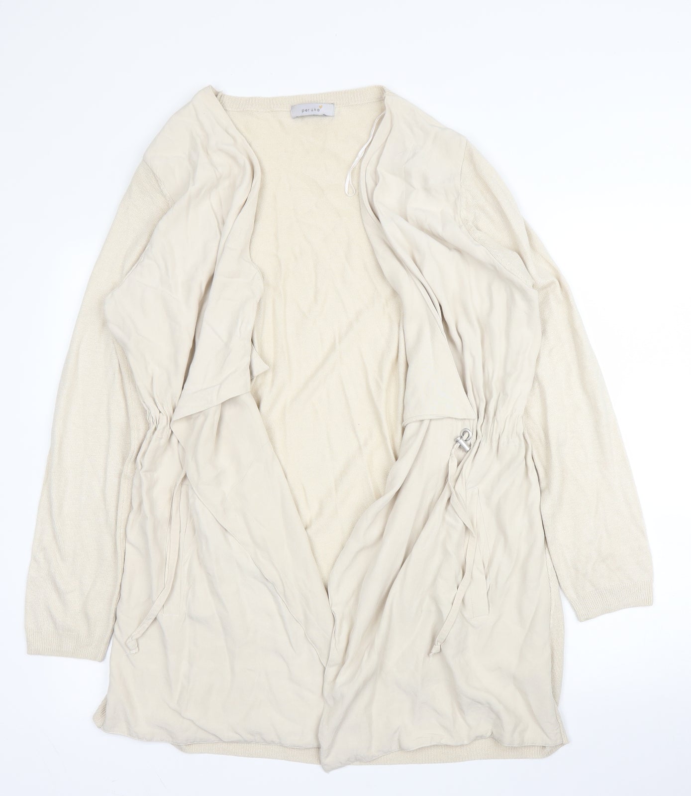M&S Womens Beige V-Neck  Acrylic Cardigan Jumper Size 18
