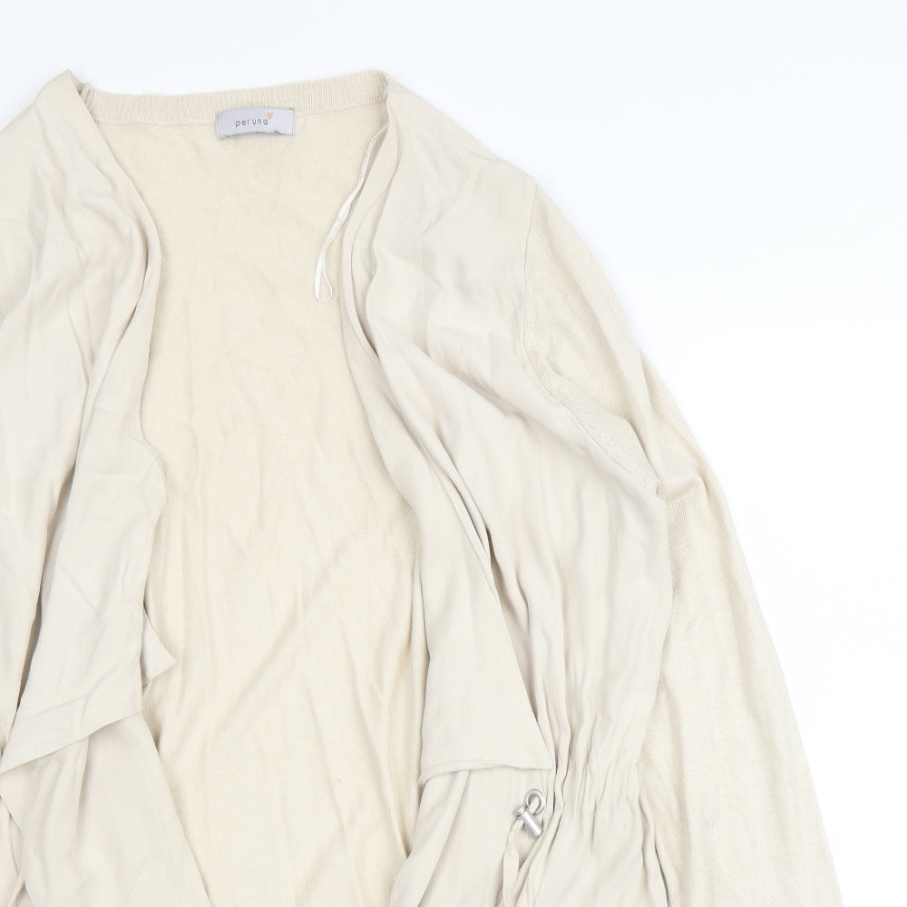 M&S Womens Beige V-Neck  Acrylic Cardigan Jumper Size 18