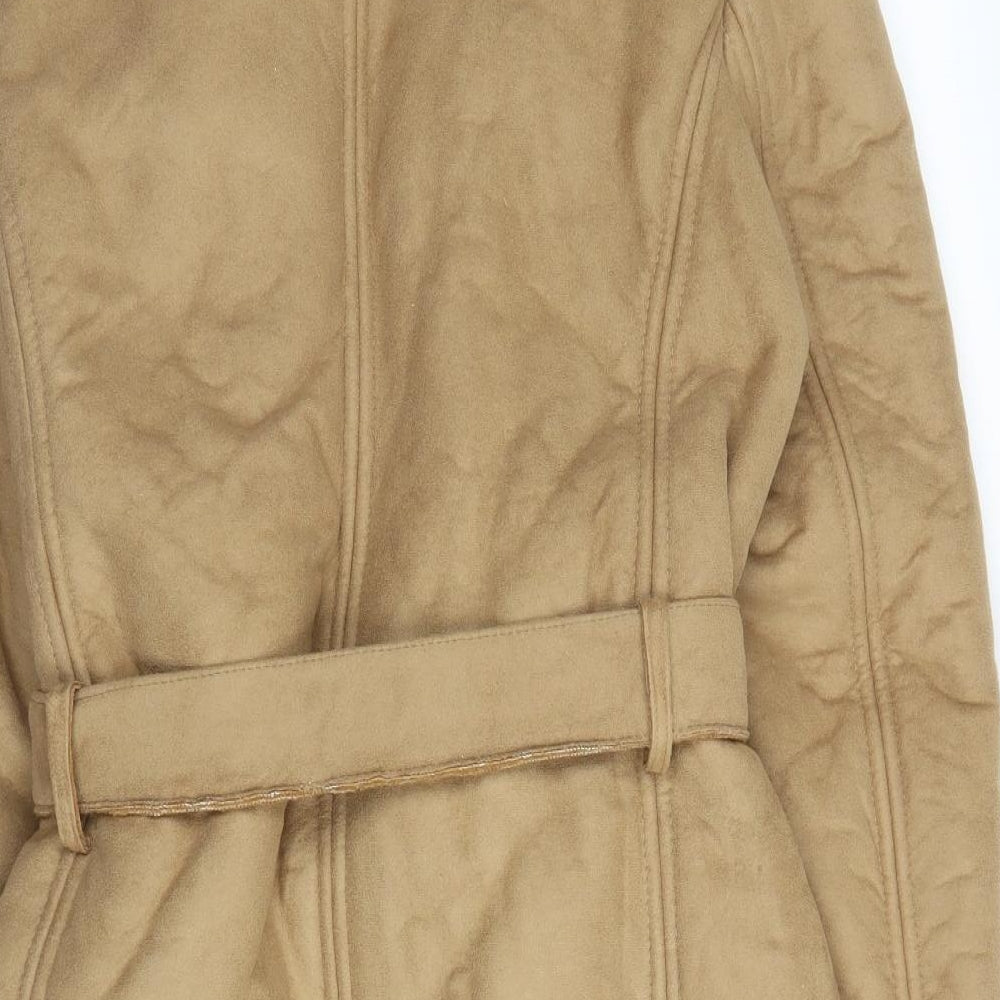 Per Una Womens Beige   Overcoat Coat Size 16  Button