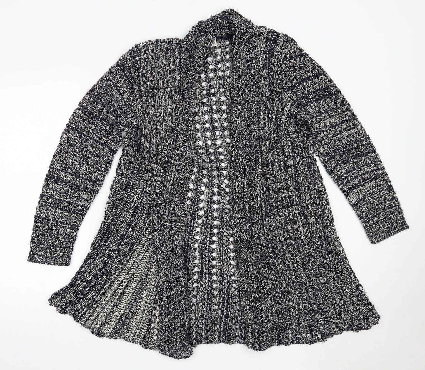 Roman Originals Womens Blue Round Neck  Acrylic Cardigan Jumper Size S