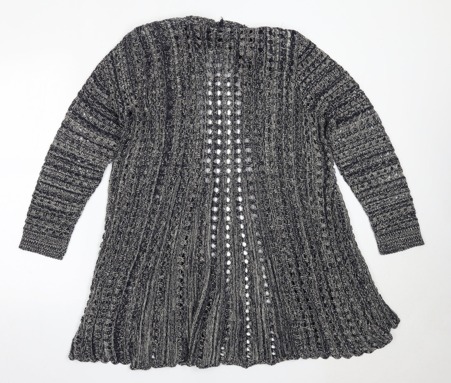 Roman Originals Womens Blue Round Neck  Acrylic Cardigan Jumper Size S