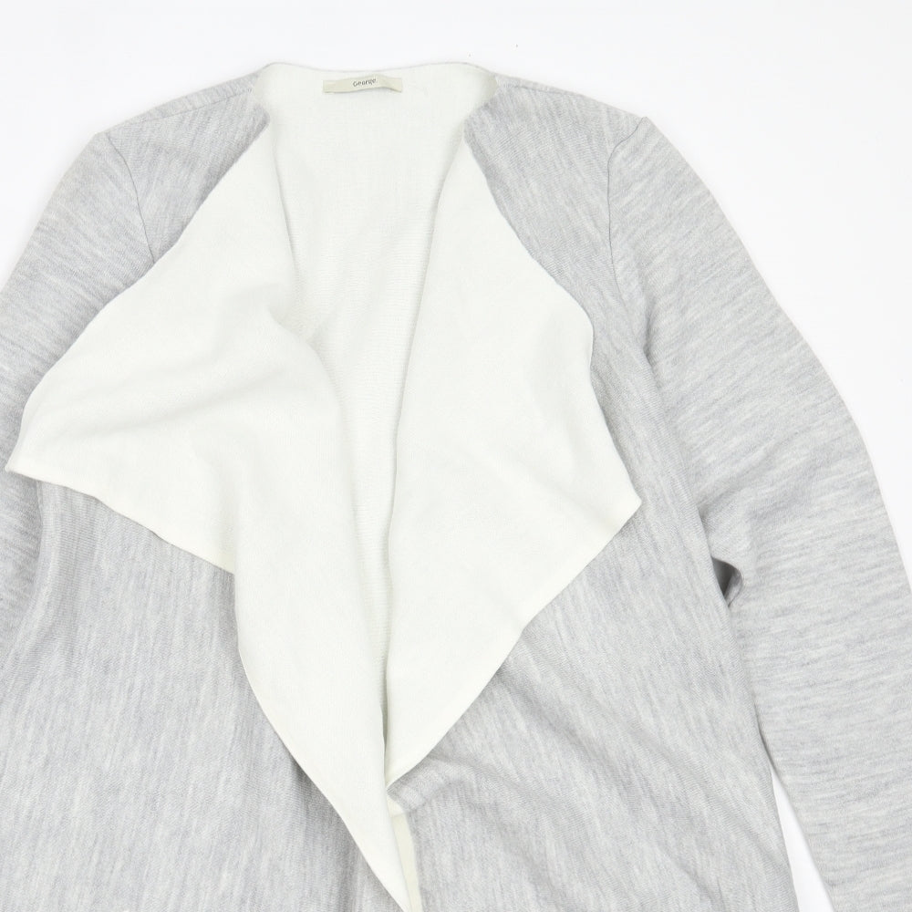 George Womens Grey Round Neck  Acrylic Cardigan Jumper Size L