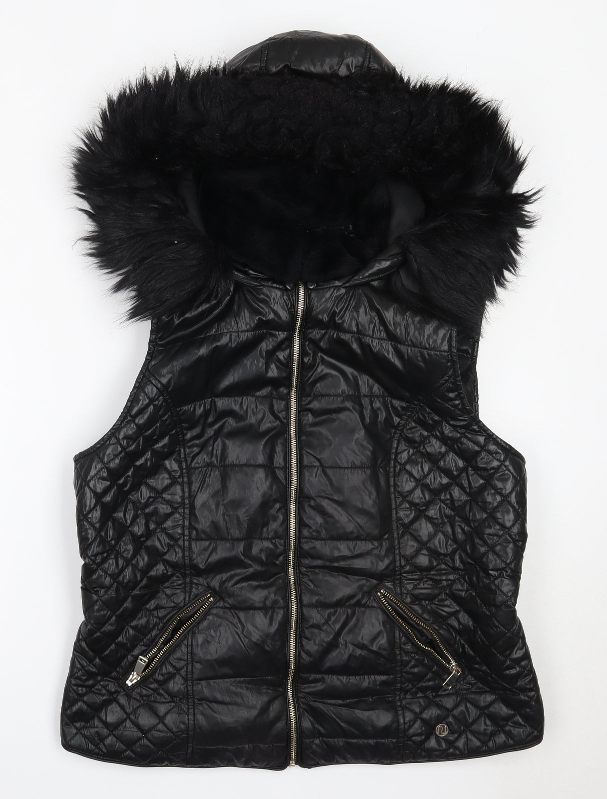 River Island Womens Black   Gilet Coat Size 14
