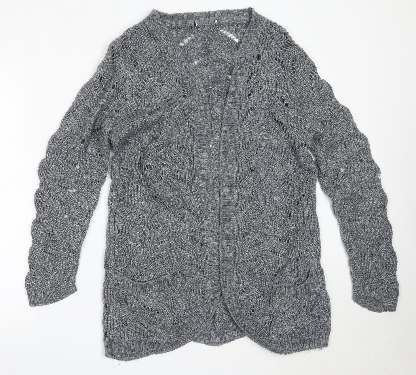 Atmosphere Womens Grey Round Neck  Acrylic Cardigan Jumper Size 16