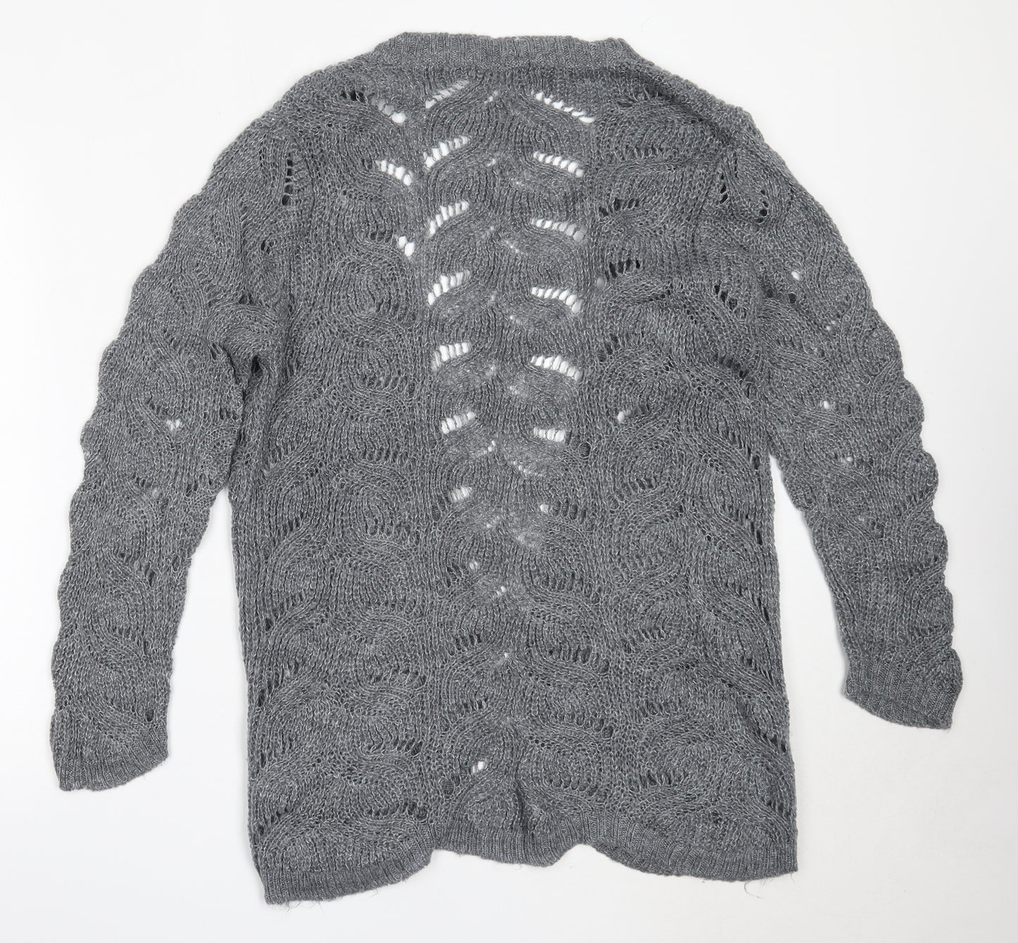 Atmosphere Womens Grey Round Neck  Acrylic Cardigan Jumper Size 16