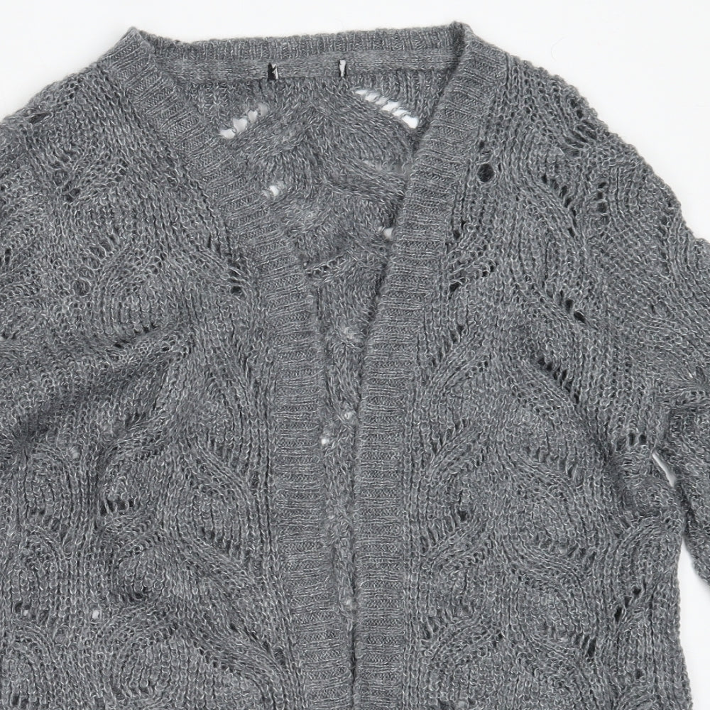 Atmosphere Womens Grey Round Neck  Acrylic Cardigan Jumper Size 16