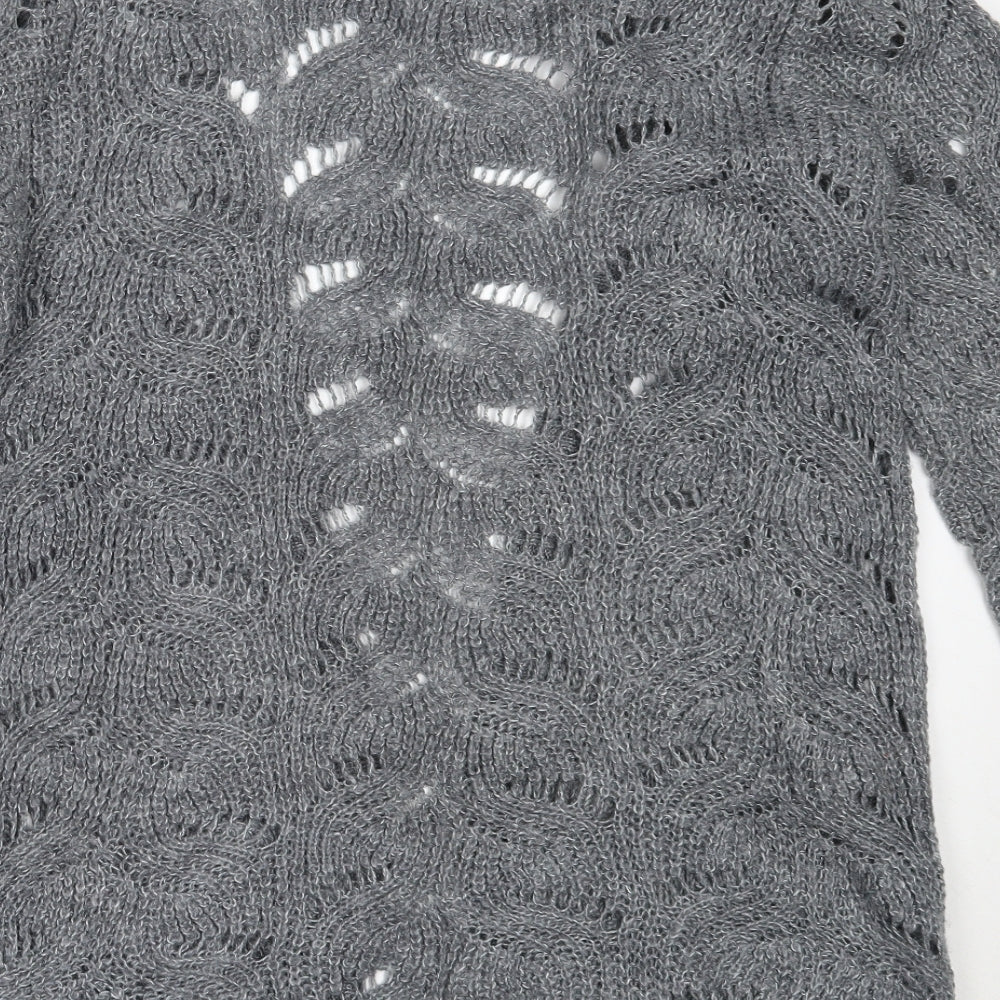 Atmosphere Womens Grey Round Neck  Acrylic Cardigan Jumper Size 16