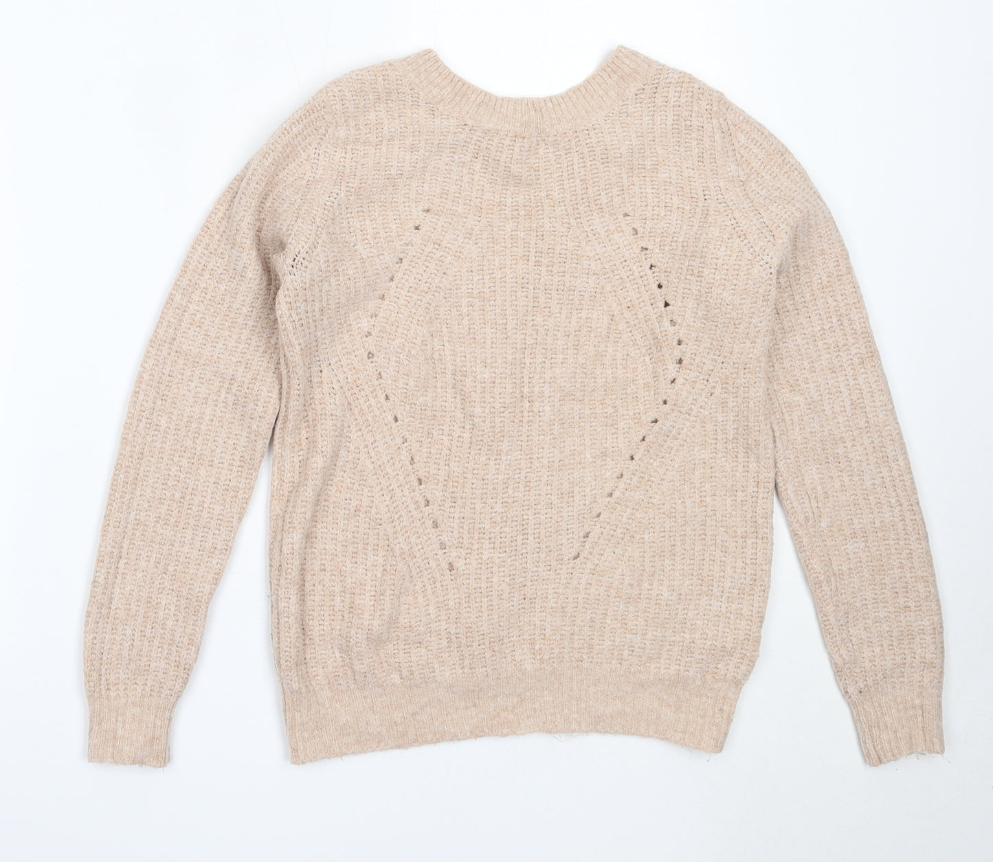 Primark Womens Pink Round Neck  Acrylic Pullover Jumper Size S