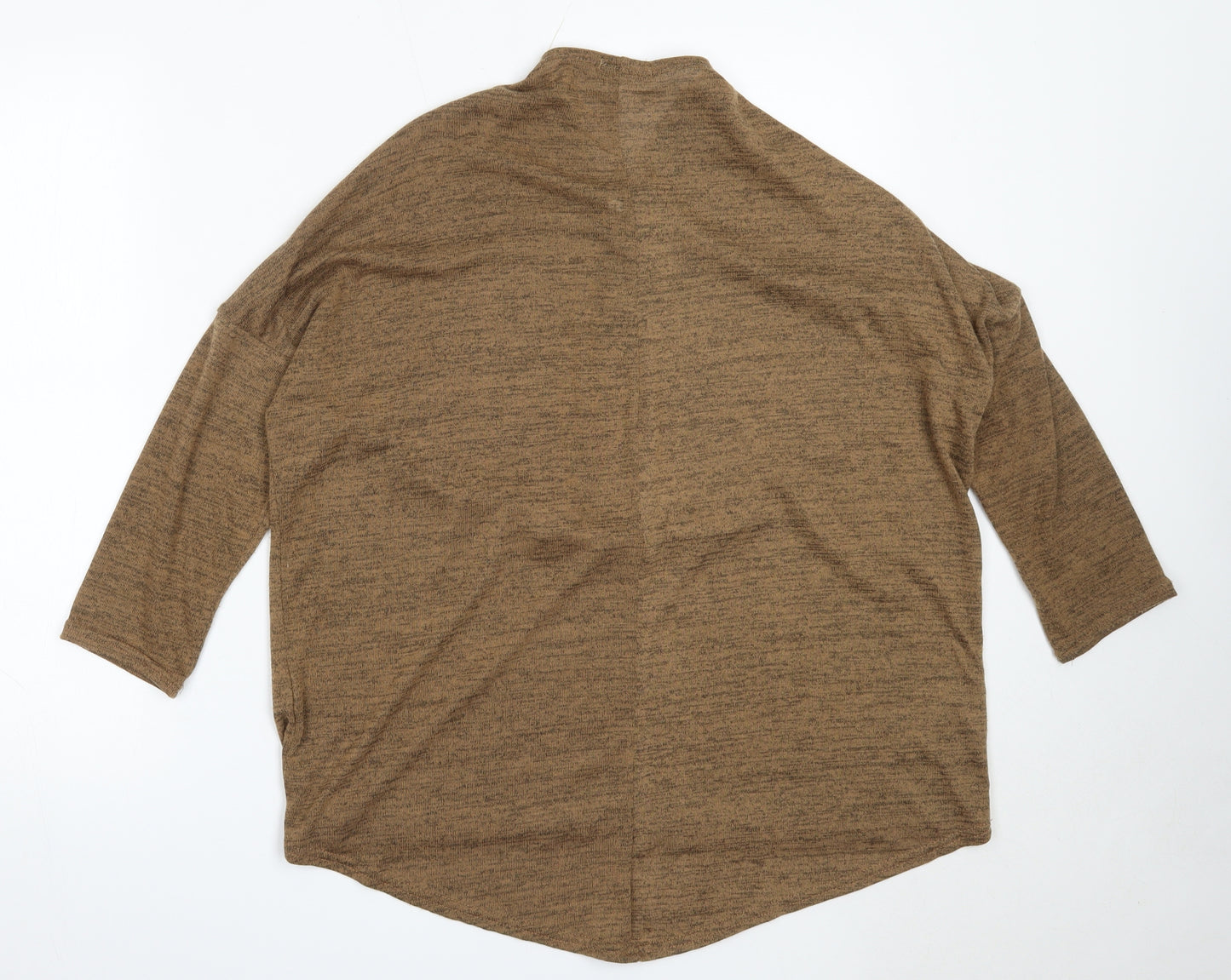 Be Jealous Womens Brown V-Neck  Polyester Pullover Jumper Size M