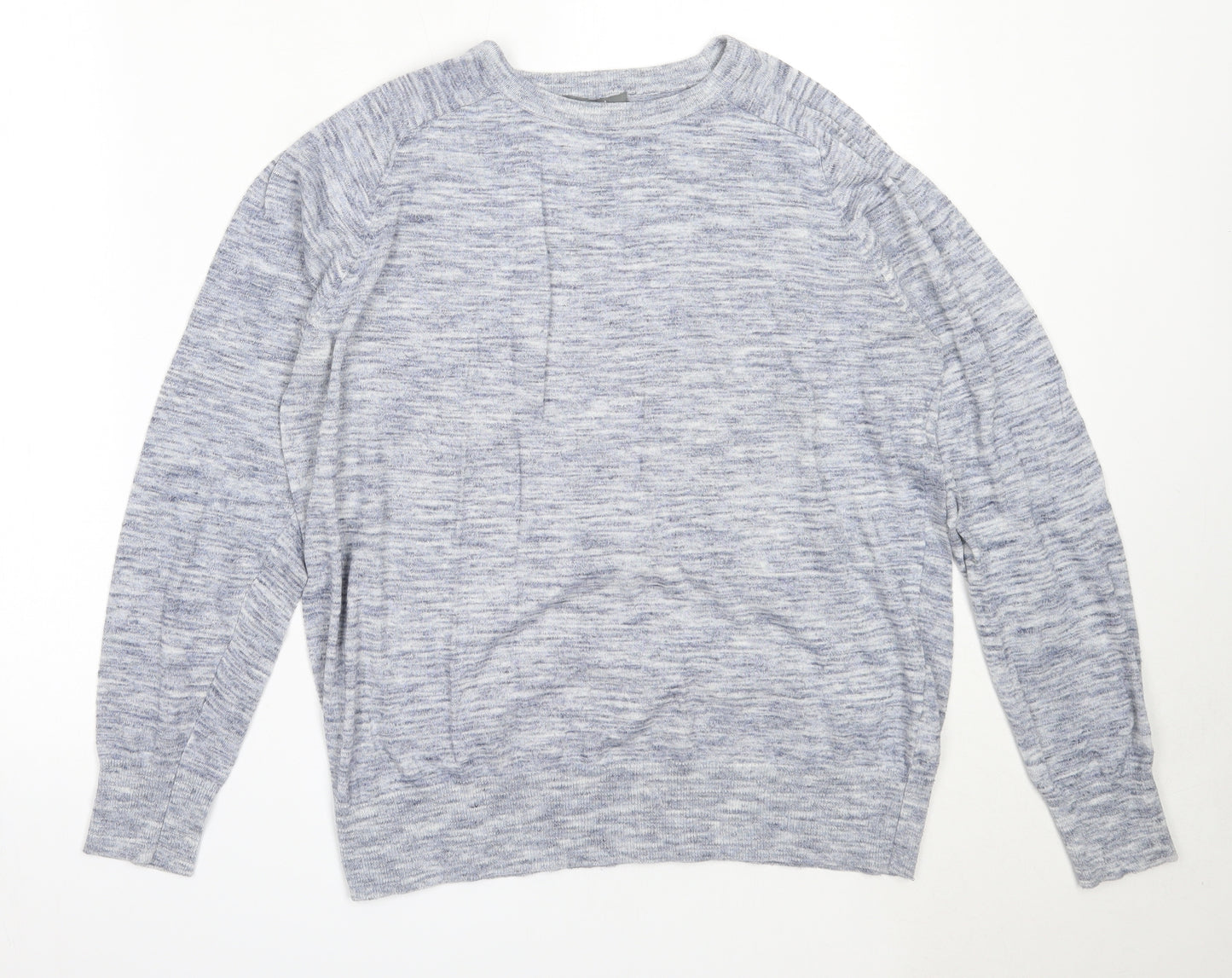 South Womens Blue Round Neck  Cotton Pullover Jumper Size 18