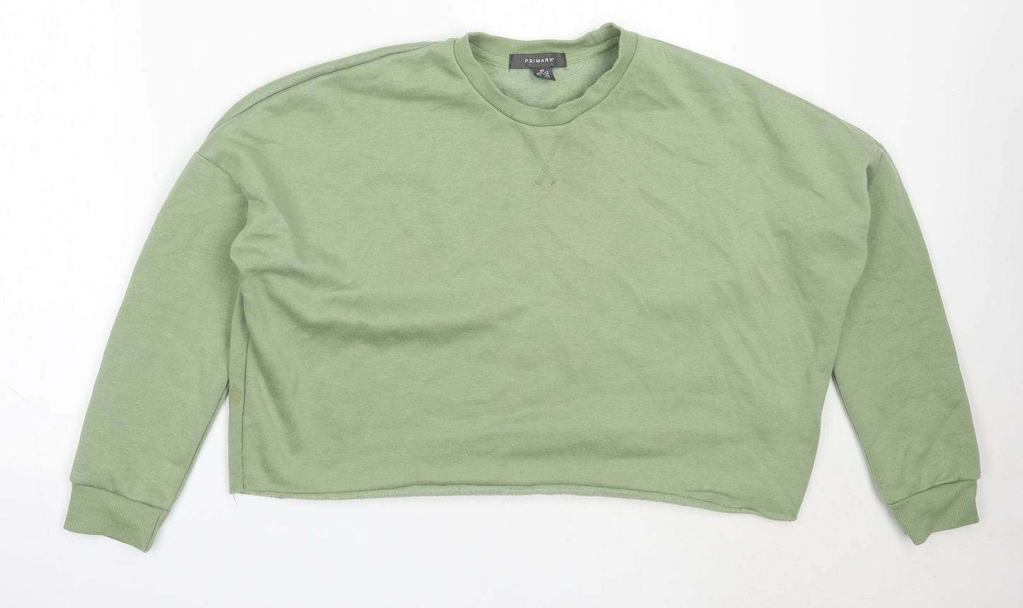Primark Womens Green  Cotton Pullover Sweatshirt Size XS