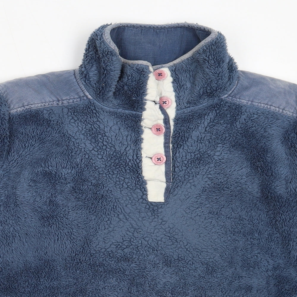 Tay Berry Womens Blue  Polyester Henley Sweatshirt Size S