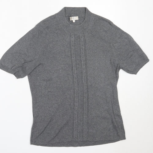 Country Casuals Womens Grey Round Neck  Cotton Pullover Jumper Size L