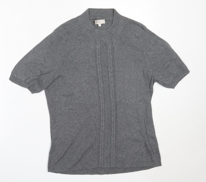 Country Casuals Womens Grey Round Neck  Cotton Pullover Jumper Size L