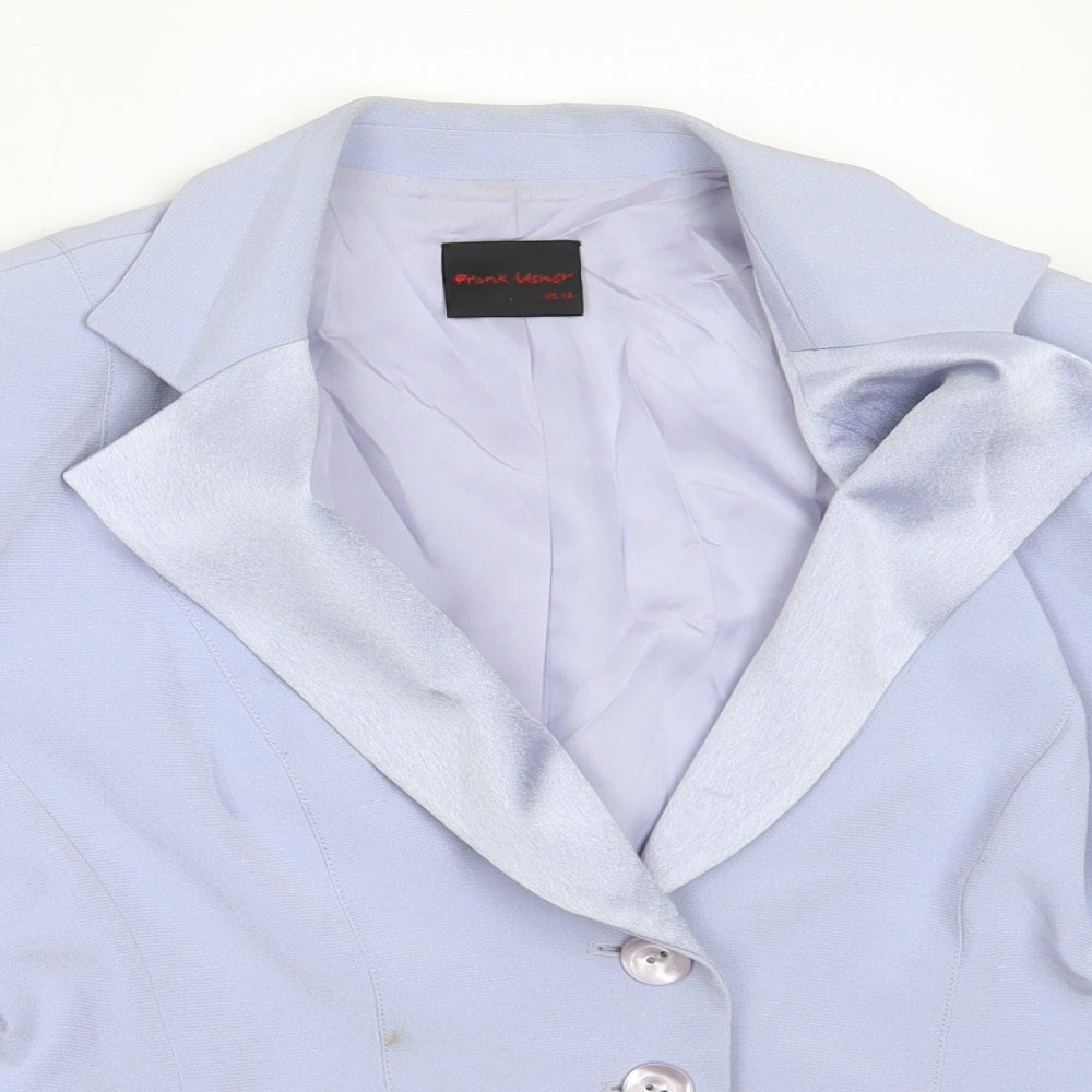 Frank Usher Womens Blue   Jacket Blazer Size 14