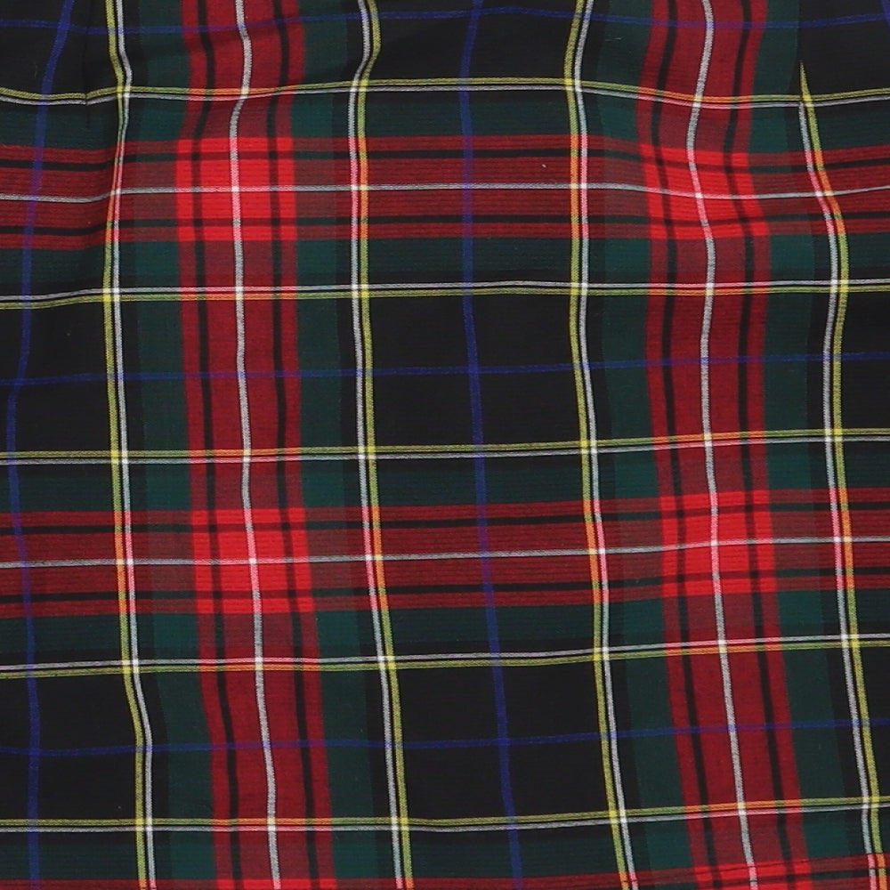 TU Womens Black Plaid Polyester Mini Skirt Size 14
