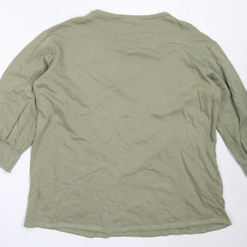 PRETTYLITTLETHING Womens Green  Cotton Pullover Sweatshirt Size 8