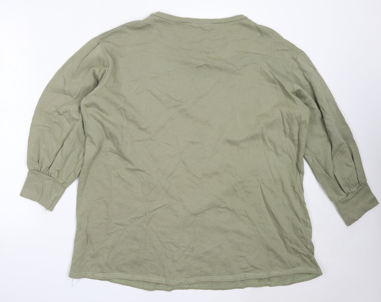 PRETTYLITTLETHING Womens Green  Cotton Pullover Sweatshirt Size 8