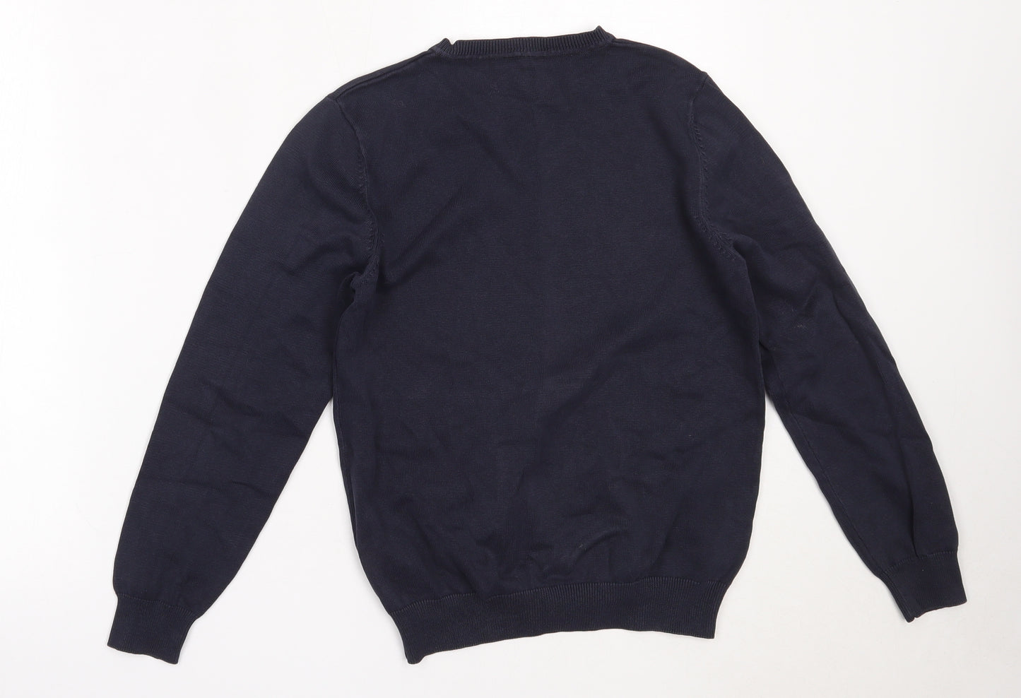 George Boys Blue V-Neck  Cotton Pullover Jumper Size 11-12 Years