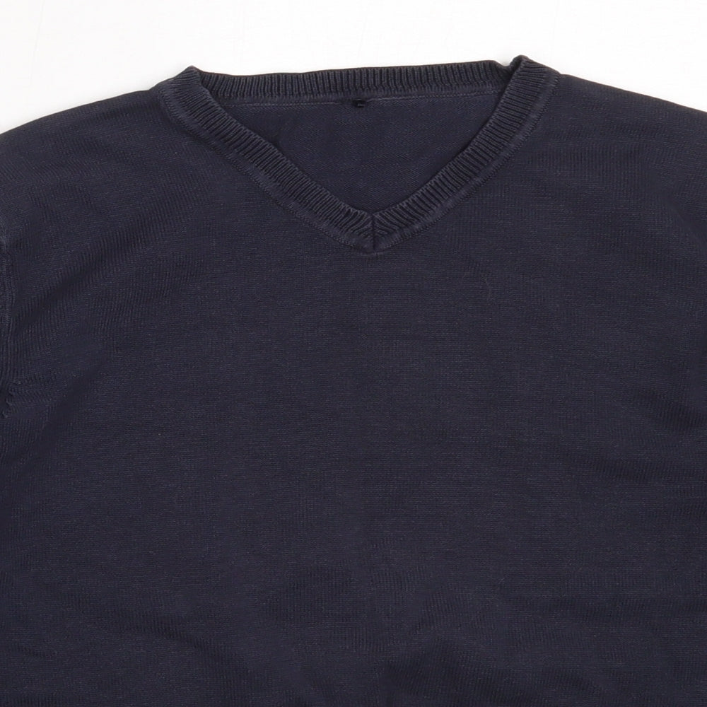 George Boys Blue V-Neck  Cotton Pullover Jumper Size 11-12 Years