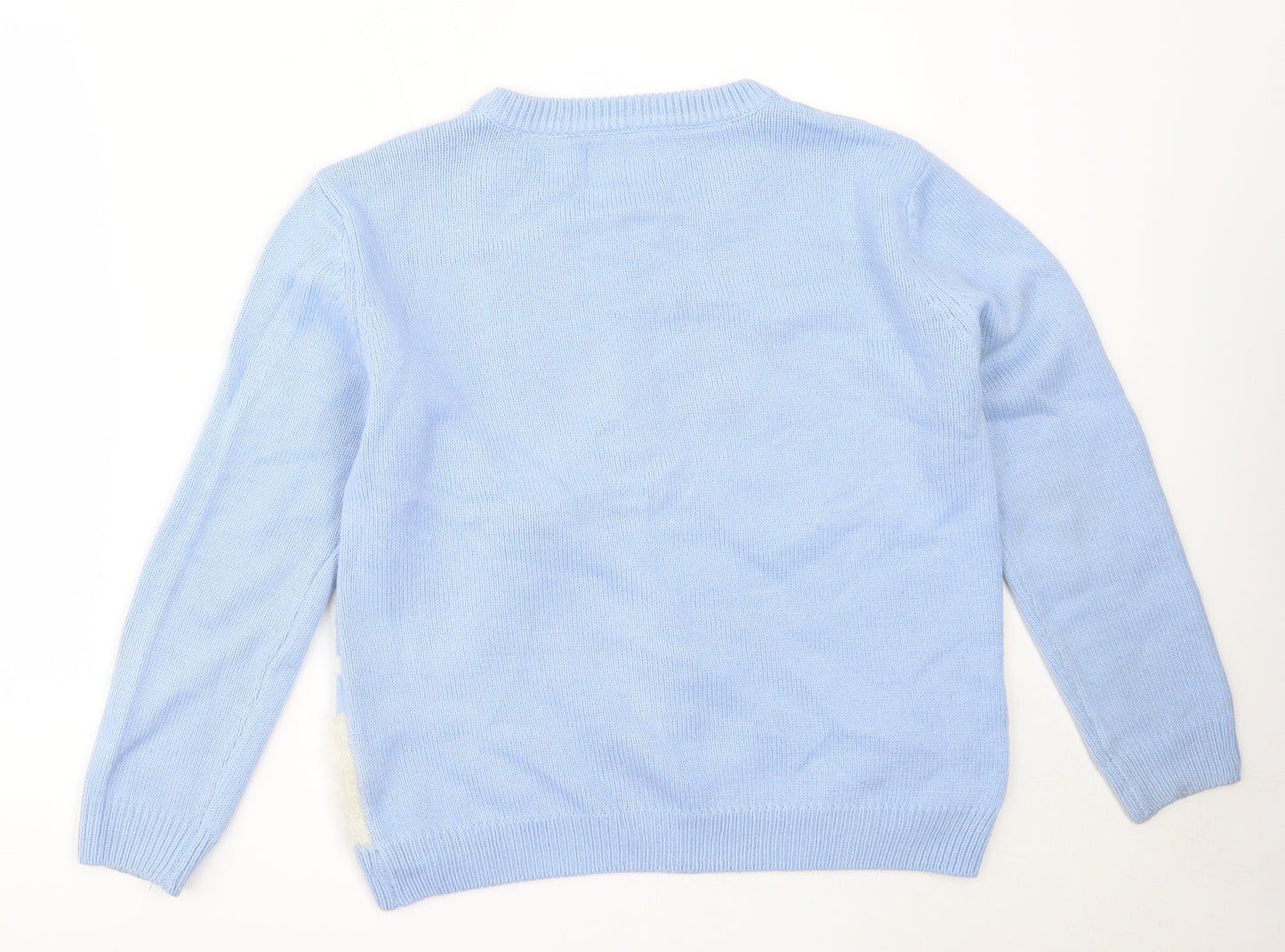 Atmosphere Womens Blue Round Neck  Acrylic Pullover Jumper Size S   - christmas penguin
