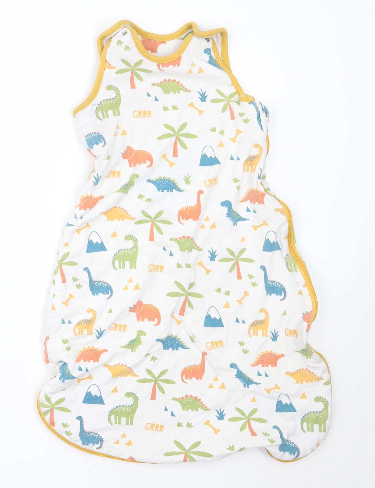Lily & Dan Boys White Solid Cotton Cami One Piece One Size   - Sleeping Bag