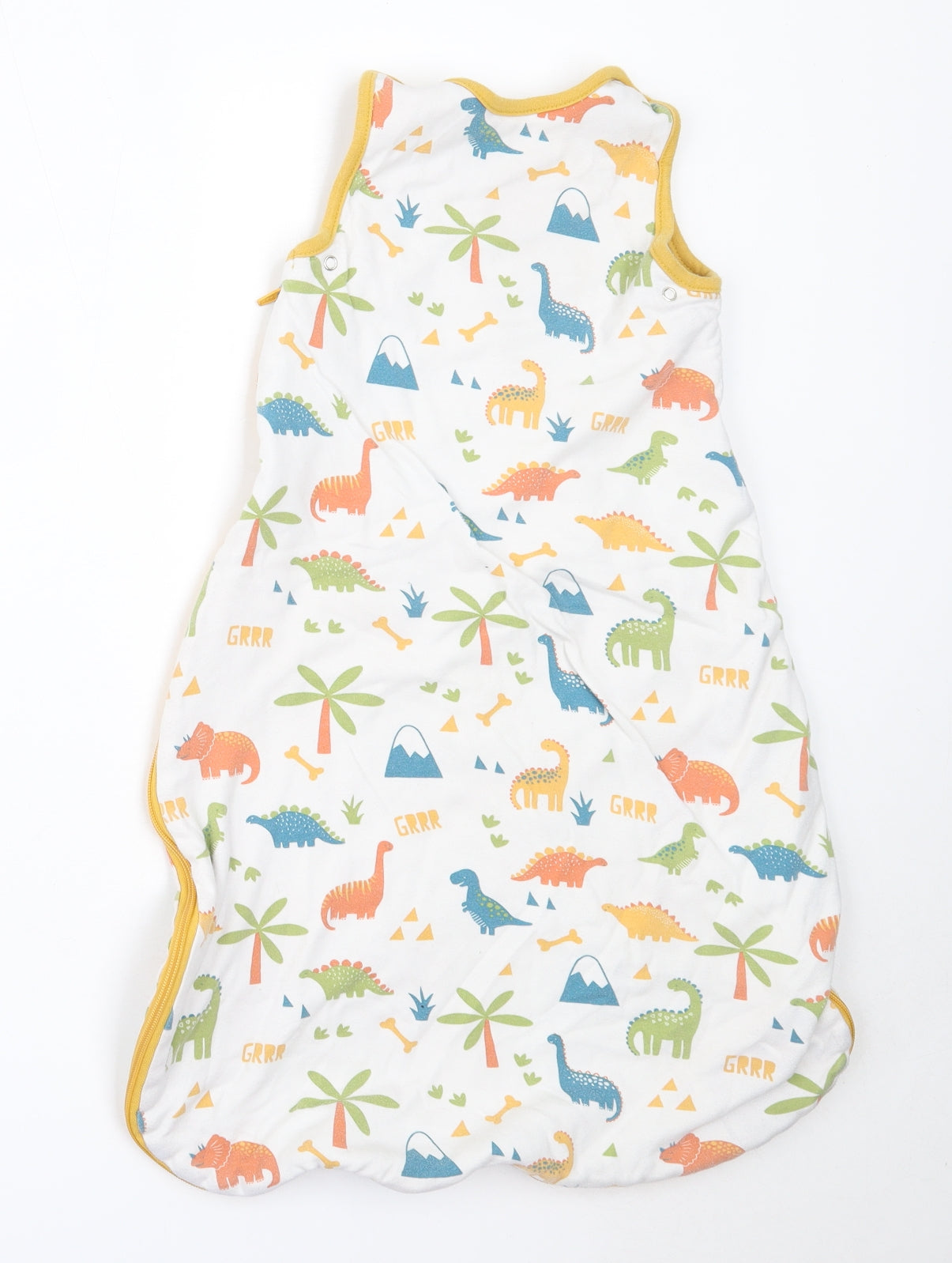 Lily & Dan Boys White Solid Cotton Cami One Piece One Size   - Sleeping Bag