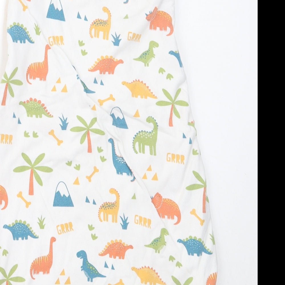 Lily & Dan Boys White Solid Cotton Cami One Piece One Size   - Sleeping Bag