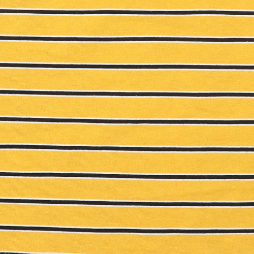 Primark Womens Yellow Striped Polyester Pullover Sweatshirt Size XS